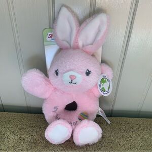 SPARK Baby Rattle Soft Plush Bunny Toy Easter Gift NWT